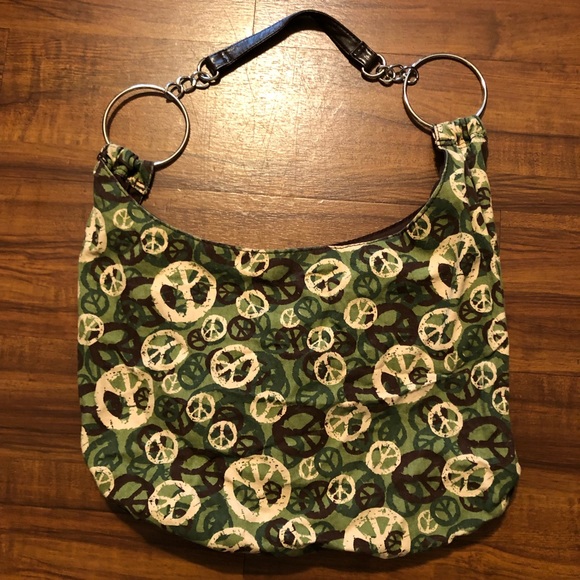 AWESOME VINTAGE BOHO PEACE BAG W/ MAGNETIC CLOSURE - Picture 1 of 4